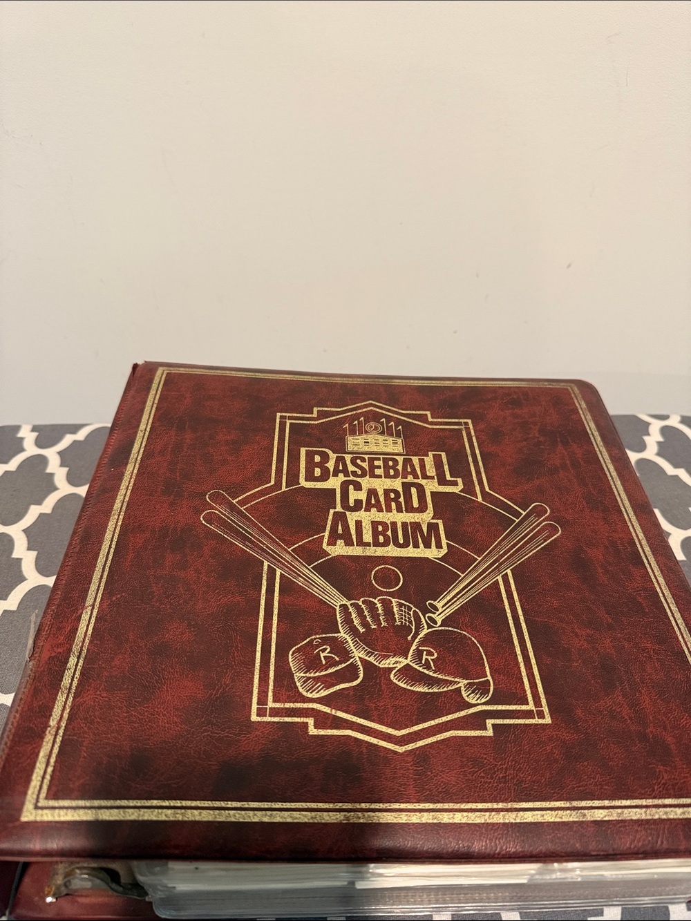 Vintage-Style Baseball Card Album with baseball cards inside